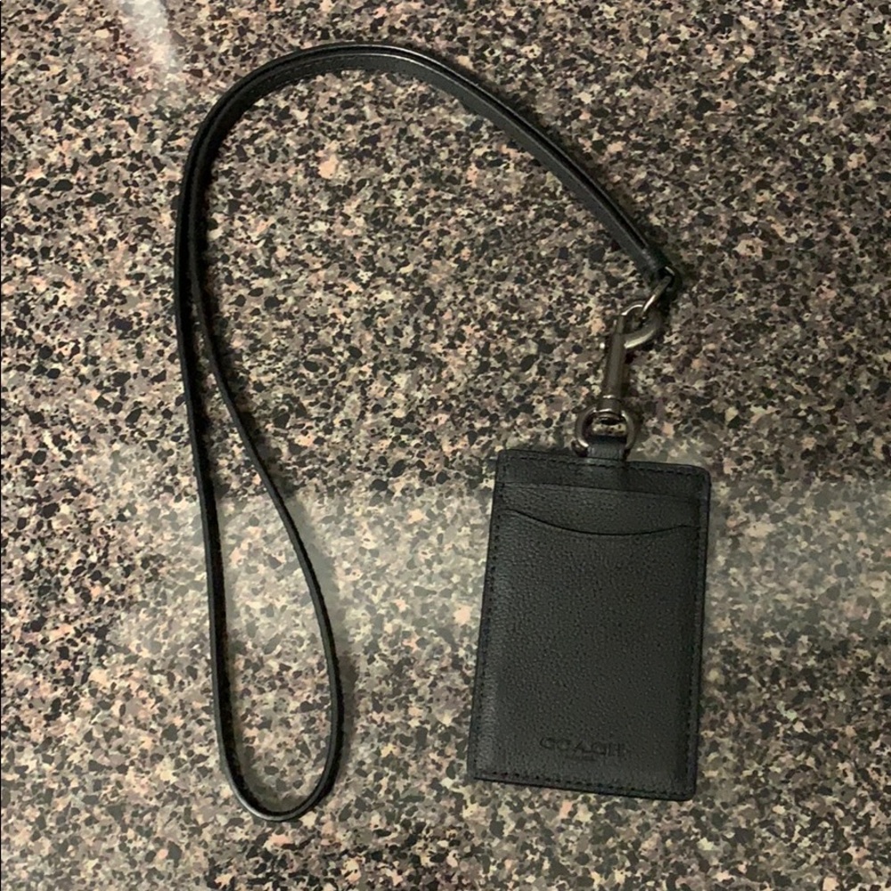 Coach ID lanyard (Leather)